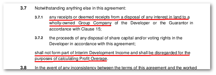 Overage clause 3.7 in the regeneration agreement