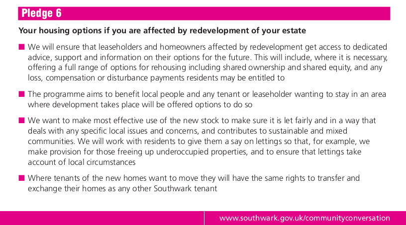 Southwark's consultation on its 11000 new homes proposals